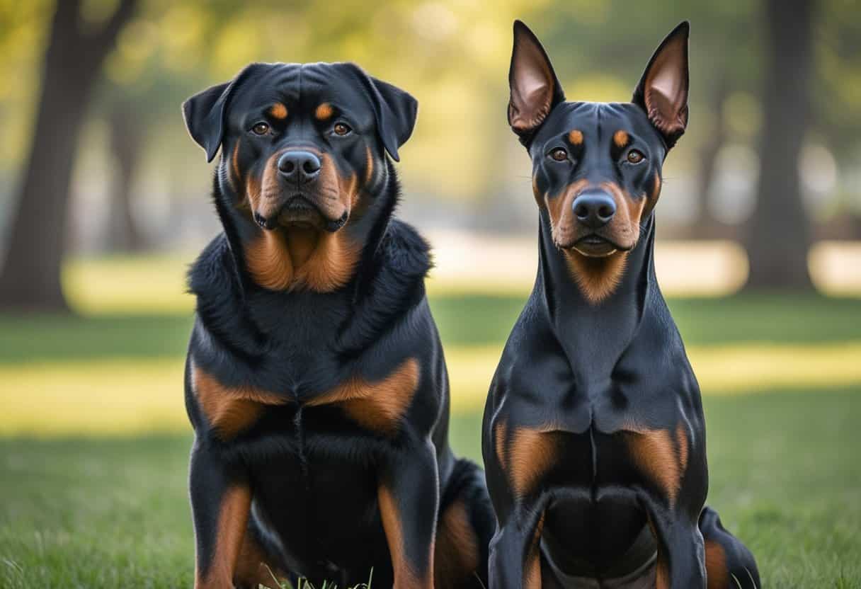Thinking About a Rottweiler or Doberman? Here are Some Likes and Differences.